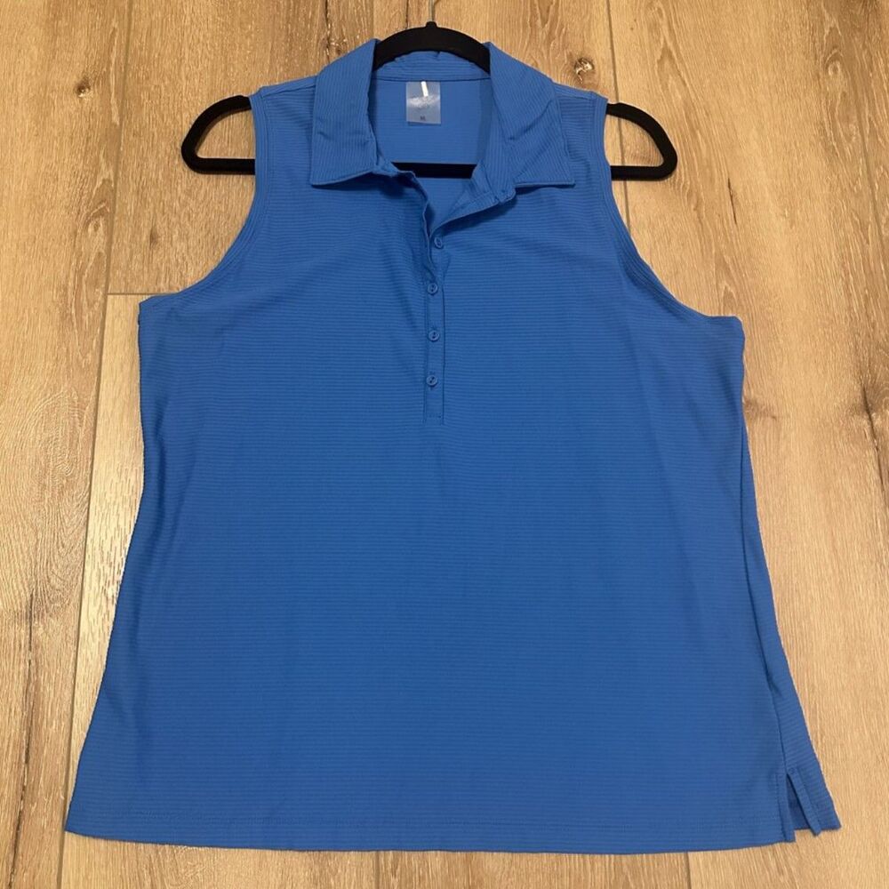 Women's Calia Renew Polo Sleeveless Activewear Shirt Royal Blue XL EUC!